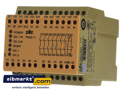 Frontansicht Pilz PNOZ 11 #774086 Not-Aus-Schaltgert 230-240AC24DC7n/o1nc 