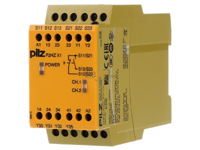 Front view Pilz P2HZ X1 #774340 Two-hand control relay DC 24V P2HZ X1 774340
