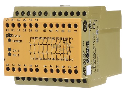 Frontansicht Pilz PZE 9 #774150 Kontakterweiterungsblock 24VDC 8n/o 1n/c PZE 9 774150