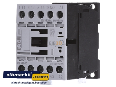 Front view Eaton (Moeller) DILM9-10(230V50HZ) Magnet contactor 9A 230VAC
