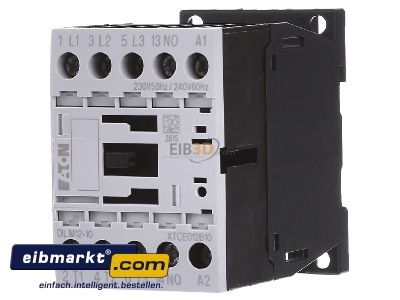 Front view Eaton (Moeller) DILM12-10(230V50HZ) Magnet contactor 12A 230VAC - 
