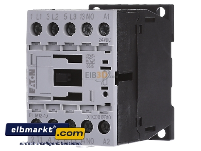 Front view Eaton (Moeller) DILM12-10(24VDC) Magnet contactor 12A 24VDC
