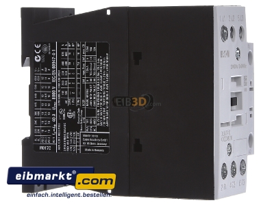 View on the left Eaton (Moeller) DILM17-10(230V50HZ) Magnet contactor 18A 230VAC 
