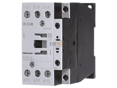 Front view Eaton DILM17-10(RDC24) Magnet contactor 18A 24...27VDC 
