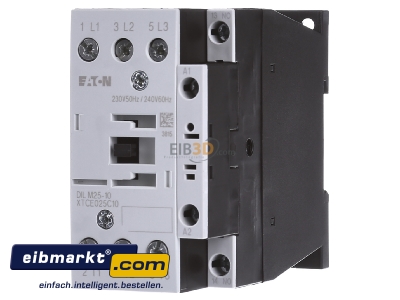 Front view Eaton (Moeller) DILM25-10(230V50HZ) Magnet contactor 25A 230VAC 
