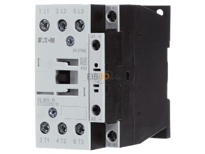 Front view Eaton DILM25-10(RDC24) Magnet contactor 25A 24...27VDC 
