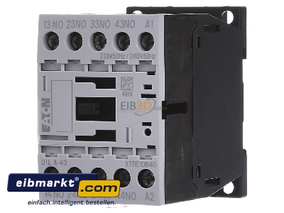 Front view Eaton (Moeller) DILA-40(230V50HZ) Contactor relay 230VAC 0VDC 0NC/ 4 NO
