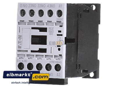 Front view Eaton (Moeller) DILA-40(24VDC) Contactor relay 0VAC 24VDC 0NC/ 4 NO 
