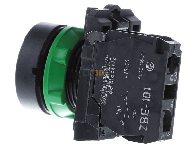 View on the right Schneider Electric XB5AA3311 Complete push button green 
