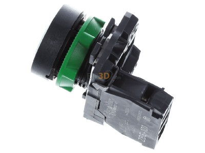 View top right Schneider Electric XB5AA3311 Complete push button green 
