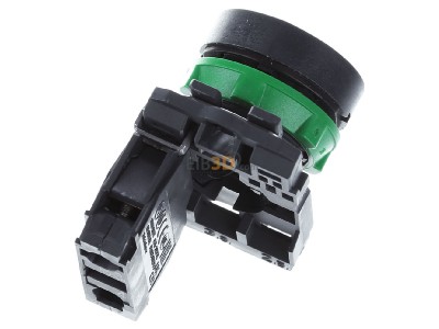 Top rear view Schneider Electric XB5AA3311 Complete push button green 
