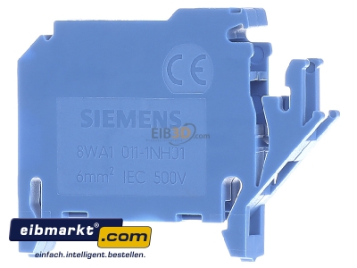 Back view Siemens Indus.Sector 8WA1011-1NH01 Neutral disconnect terminal block 8mm 

