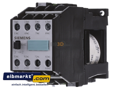 Front view Siemens Indus.Sector 3TH4244-0BB4 Contactor relay 0VAC 24VDC 4NC/ 4 NO
