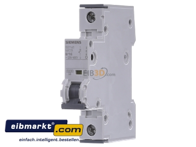 Frontansicht Siemens Indus.Sector 5SY4116-6 LS-Schalter B16A,1pol,T=70,10kA 