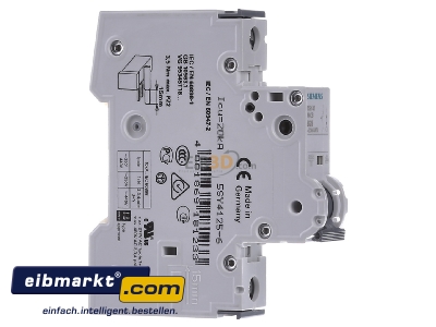 Ansicht links Siemens Indus.Sector 5SY4125-6 LS-Schalter B25A,1pol,T=70,10kA 