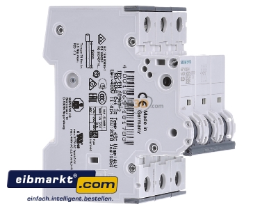 Ansicht links Siemens Indus.Sector 5SY43206 LS-Schalter B20A,3pol,T=70,10kA 5SY4320-6