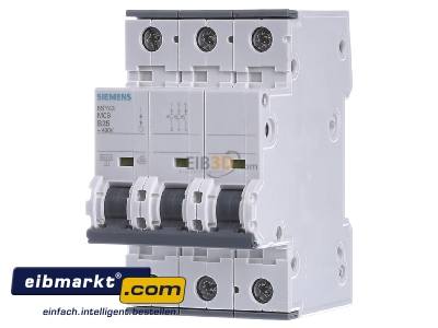 Frontansicht Siemens Indus.Sector 5SY4325-6 LS-Schalter B25A,3pol,T=70,10kA 