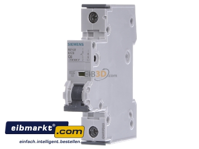 Frontansicht Siemens Indus.Sector 5SY4106-7 LS-Schalter C6A,1pol,T=70,10kA 