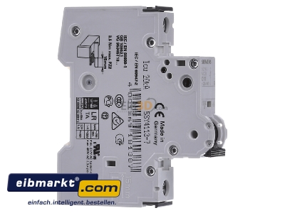 Ansicht links Siemens Indus.Sector 5SY4113-7 LS-Schalter C13A,1pol,T=70,10kA 