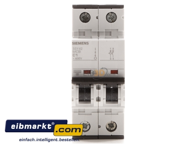 Frontansicht LS-Schalter C1A,2pol,T=70,10kA 5SY4201-7 Siemens Indus.Sector 5SY4201-7
