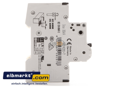 Ansicht links LS-Schalter C1A,2pol,T=70,10kA 5SY4201-7 Siemens Indus.Sector 5SY4201-7