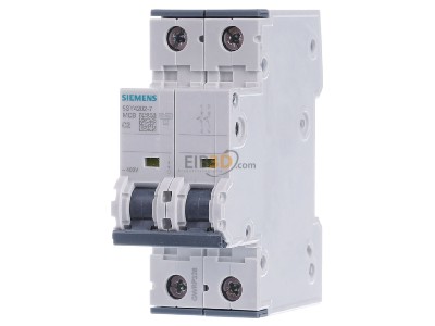 Frontansicht Siemens 5SY4202-7 LS-Schalter C2A,2pol,T=70,10kA 