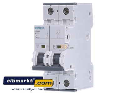 Frontansicht Siemens Indus.Sector 5SY4204-7 LS-Schalter C4A,2pol,T=70,10kA 