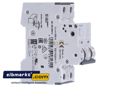 Ansicht links Siemens Indus.Sector 5SY4204-7 LS-Schalter C4A,2pol,T=70,10kA 