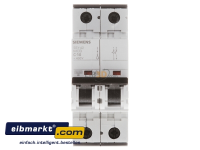 Frontansicht LS-Schalter C10A,2pol,T=70,10kA 5SY4210-7 Siemens Indus.Sector 5SY4210-7