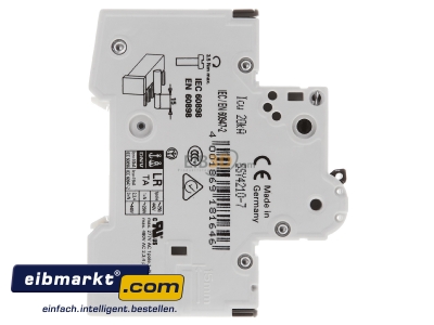 Ansicht links LS-Schalter C10A,2pol,T=70,10kA 5SY4210-7 Siemens Indus.Sector 5SY4210-7