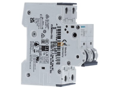 Ansicht links Siemens 5SY4220-7 LS-Schalter C20A,2pol,T=70,10kA 
