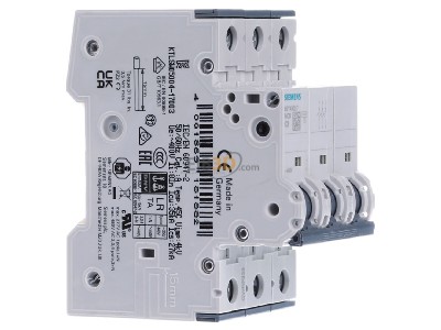 Ansicht links Siemens 5SY4302-7 LS-Schalter C2A,3pol,T=70,10kA 