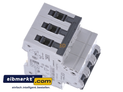 Ansicht oben links Siemens Indus.Sector 5SY4306-7 LS-Schalter C6A,3pol,T=70,10kA 