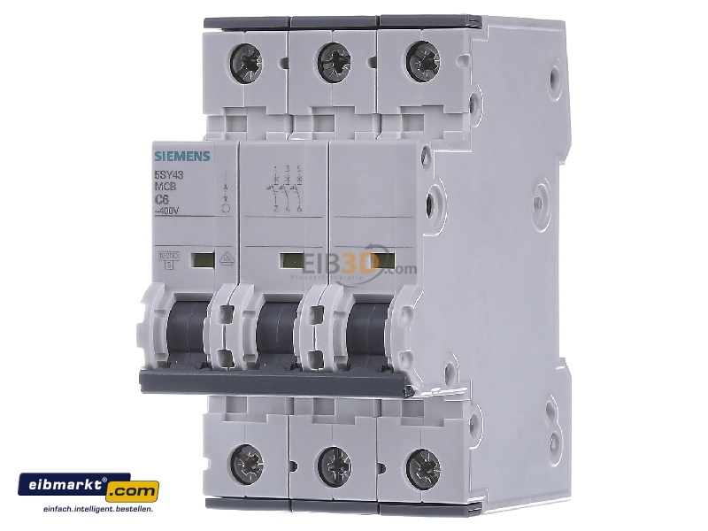 Siemens 5SY43 MCB C6 Leitungsschutzschalter Sicherungsautomat Schalter ~ 400 V 