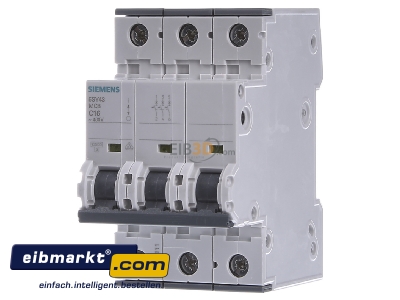 Frontansicht Siemens Indus.Sector 5SY4316-7 LS-Schalter 16A C 3p. 10kA 