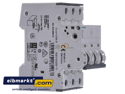 Ansicht links Siemens Indus.Sector LS-Schalter C20A,3pol,T=70,10kA 5SY4320-7 