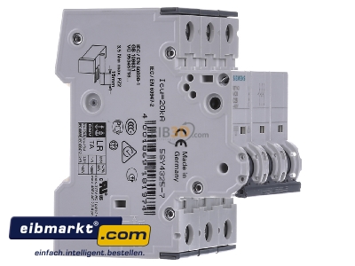 Ansicht links Siemens Indus.Sector 5SY4325-7 LS-Schalter C25A,3pol,T=70,10kA 