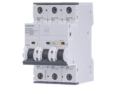 Frontansicht Siemens Indus.Sector 5SY4363-7 LS-Schalter C63A,3pol,T=70,10kA 