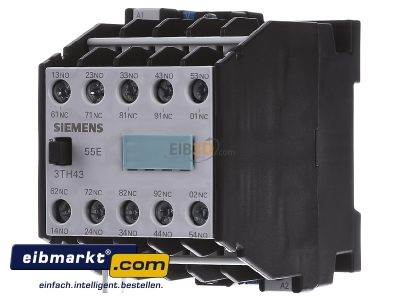 Front view Siemens Indus.Sector 3TH4355-0AP0 Contactor relay 230VAC 0VDC 5NC/ 5 NO
