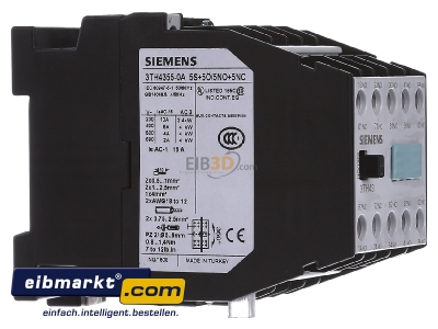 Ansicht links Siemens Indus.Sector 3TH4355-0AP0 Hilfsschtz 55E, 5NO+5NC, 230VAC 