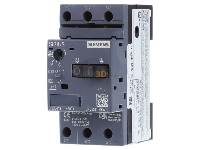 Front view Siemens 3RV1011-0KA10 Motor protection circuit-breaker 1,25A 
