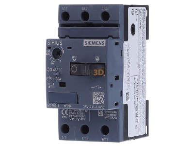 Front view Siemens 3RV1011-1JA10 Motor protection circuit-breaker 10A 
