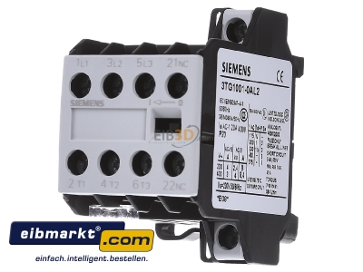 Front view Siemens Indus.Sector 3TG1001-0AL2 Magnet contactor 8,4A 230VAC 0VDC - 
