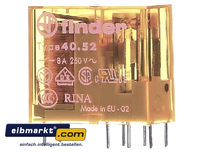 Front view Finder 40.52.8.024.0000 Switching relay AC 24V 8A
