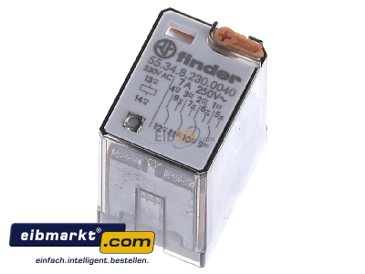 Top rear view Finder 55.34.8.230.0040 Switching relay AC 230V 7A
