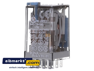 Frontansicht Finder 55.34.9.024.0090 Rel.LED+Freil. 24VDC 4W 7A f.Fas. 94.04/84/44 