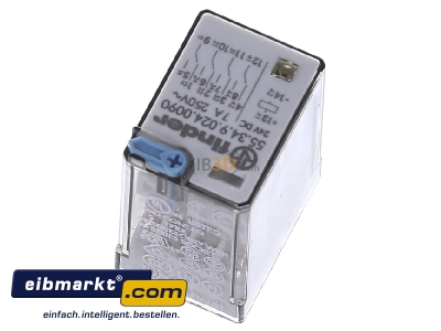 Ansicht oben vorne Finder 55.34.9.024.0090 Rel.LED+Freil. 24VDC 4W 7A f.Fas. 94.04/84/44 