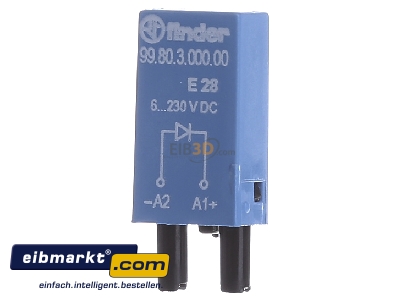 Frontansicht Finder 99.80.3.000.00 Freilaufdiode 6..220VDC f.Fas. 94.82/83/84 