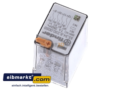 Ansicht oben vorne Finder 55.34.8.230.0050 Relais + LED 230VAC 4W 7A f.Fas. 94.04/84/44 