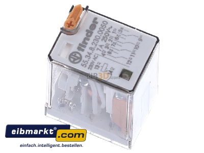 Ansicht oben rechts Finder 55.34.8.230.0050 Relais + LED 230VAC 4W 7A f.Fas. 94.04/84/44 